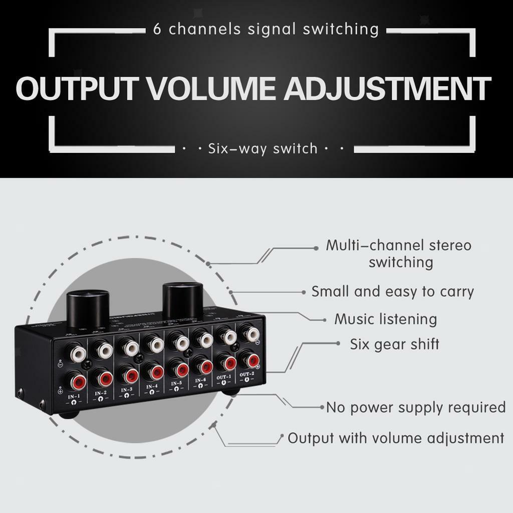 Port Input 6 Output Video  AV   Switch Switcher Selector Box