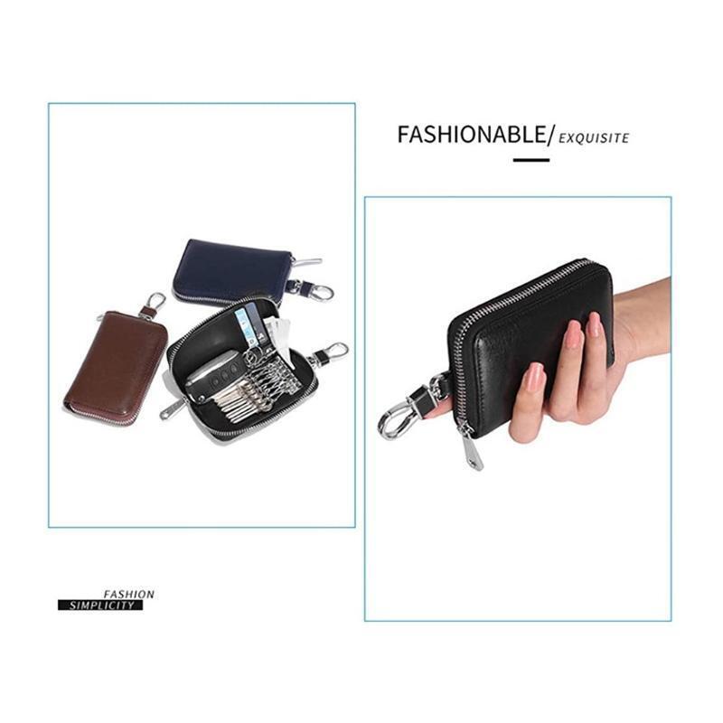 Wallet Card Holder Pocket Leather Car Key Holder Bag Coin Purse for Women Men