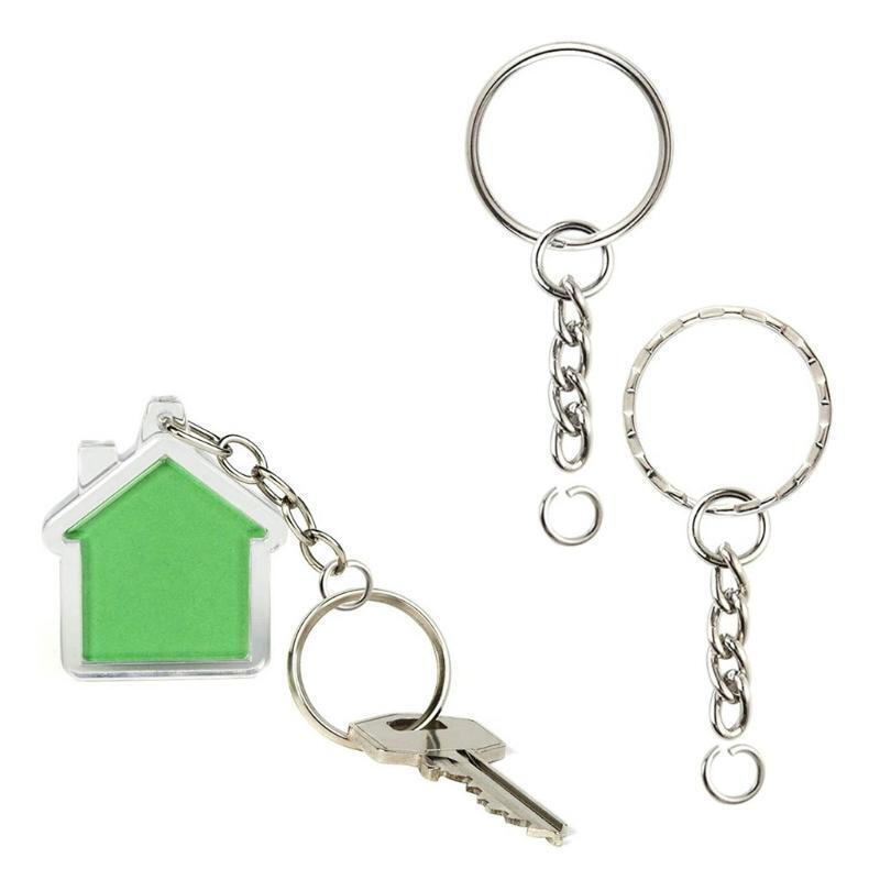 Metal Split Keychain Parts Key Chains with Open Jump Ring Make Your Own Key Ring
