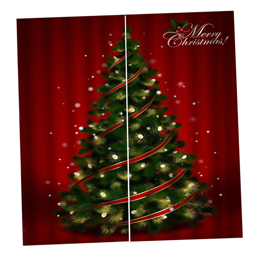 100x140cm Christmas Curtains Set  Waterproof 2Panels Drapes