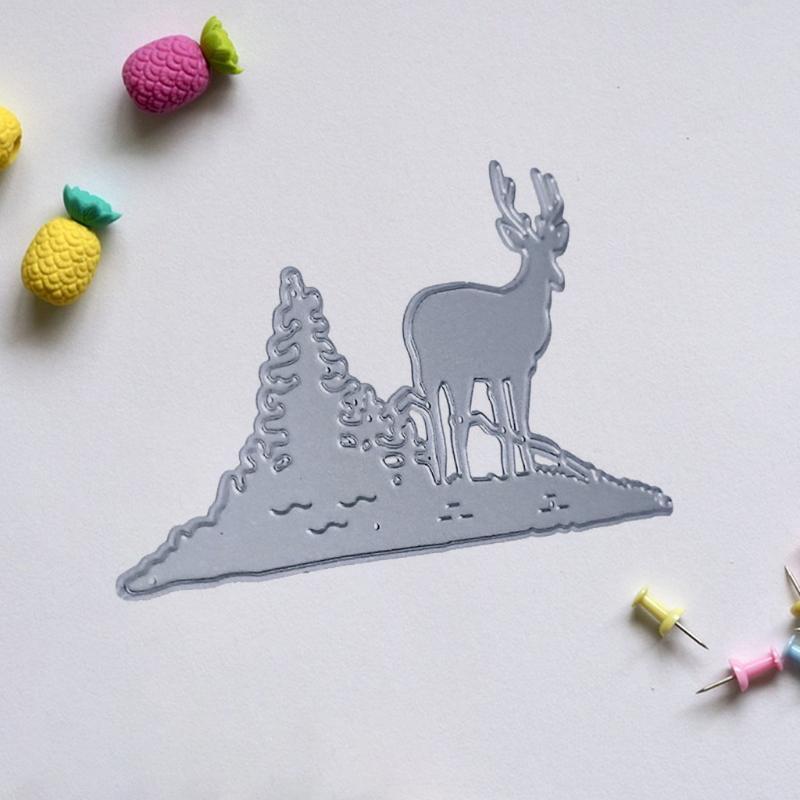 Chritmas Elk Metal Cutting Dies Stencil DIY Scrapbooking Album Paper Template