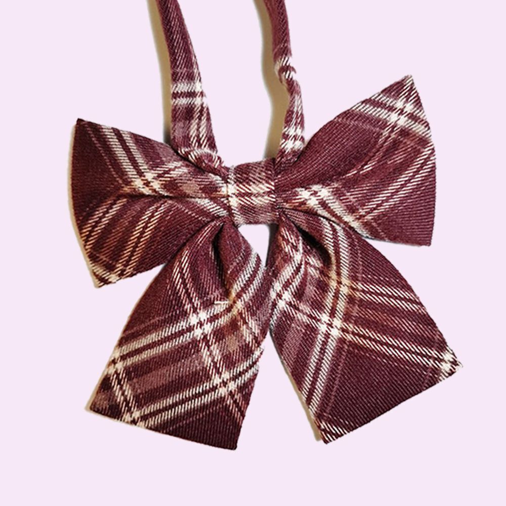Lovely School Uniform Checkered JK Japanese Collar Bow Bow Tie Sailor Style
