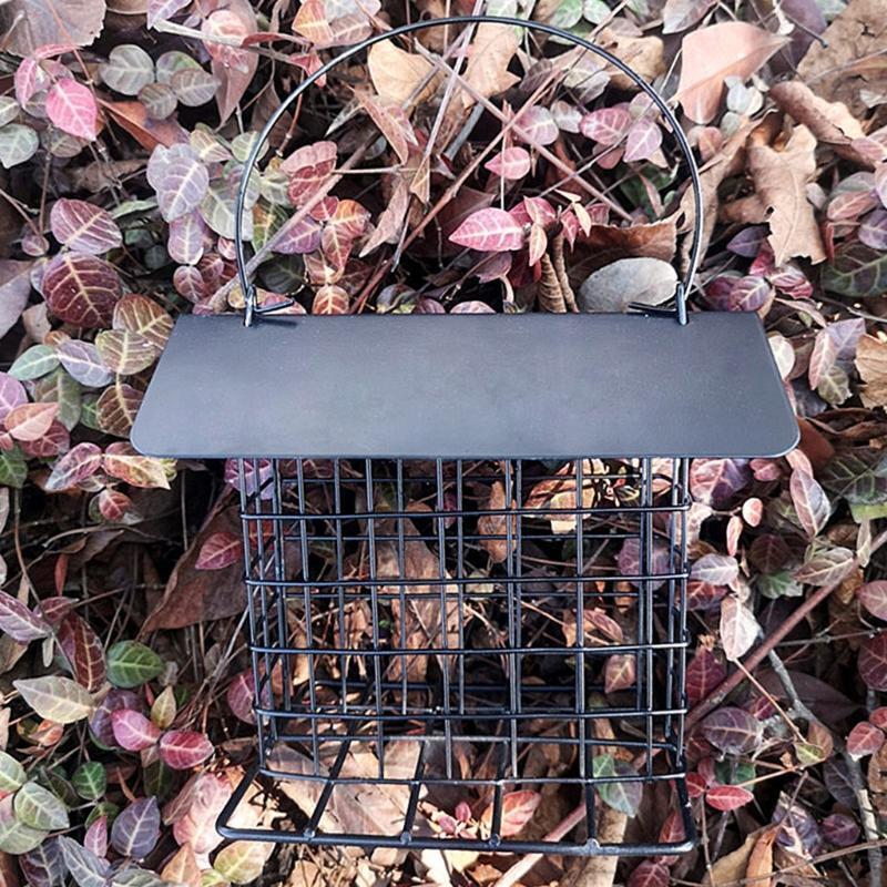 Suet Bird Feeder for Outside Suet Wild Bird Feeder with Hanging Metal Roof