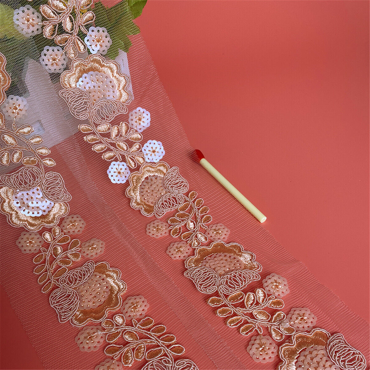 1 Yd Lace Trim Embroidered Ribbon Applique DIY Sewing Dress Clothes Fabric Decor