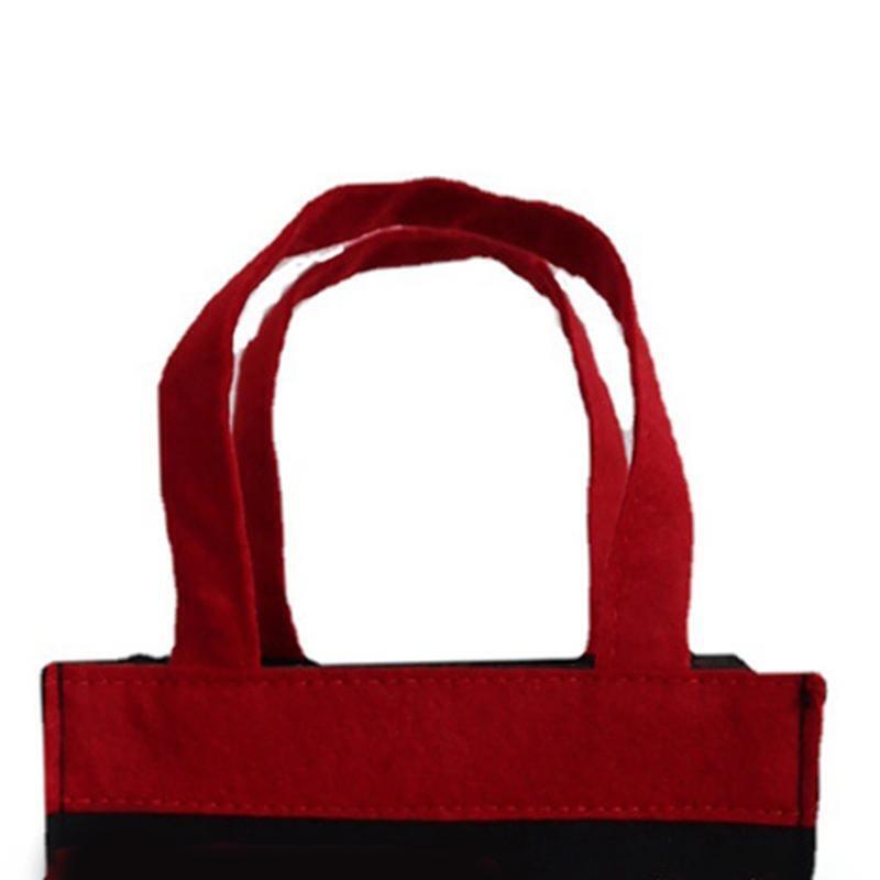 Valentines Day Gift Bag Love Heart Candy Bag with Handle Presents Cloth Handbag
