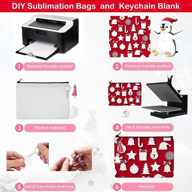 Sublimation Blank Pencil Case Bag Cosmetic Bag Canvas Zipper Bags for Girls Teen