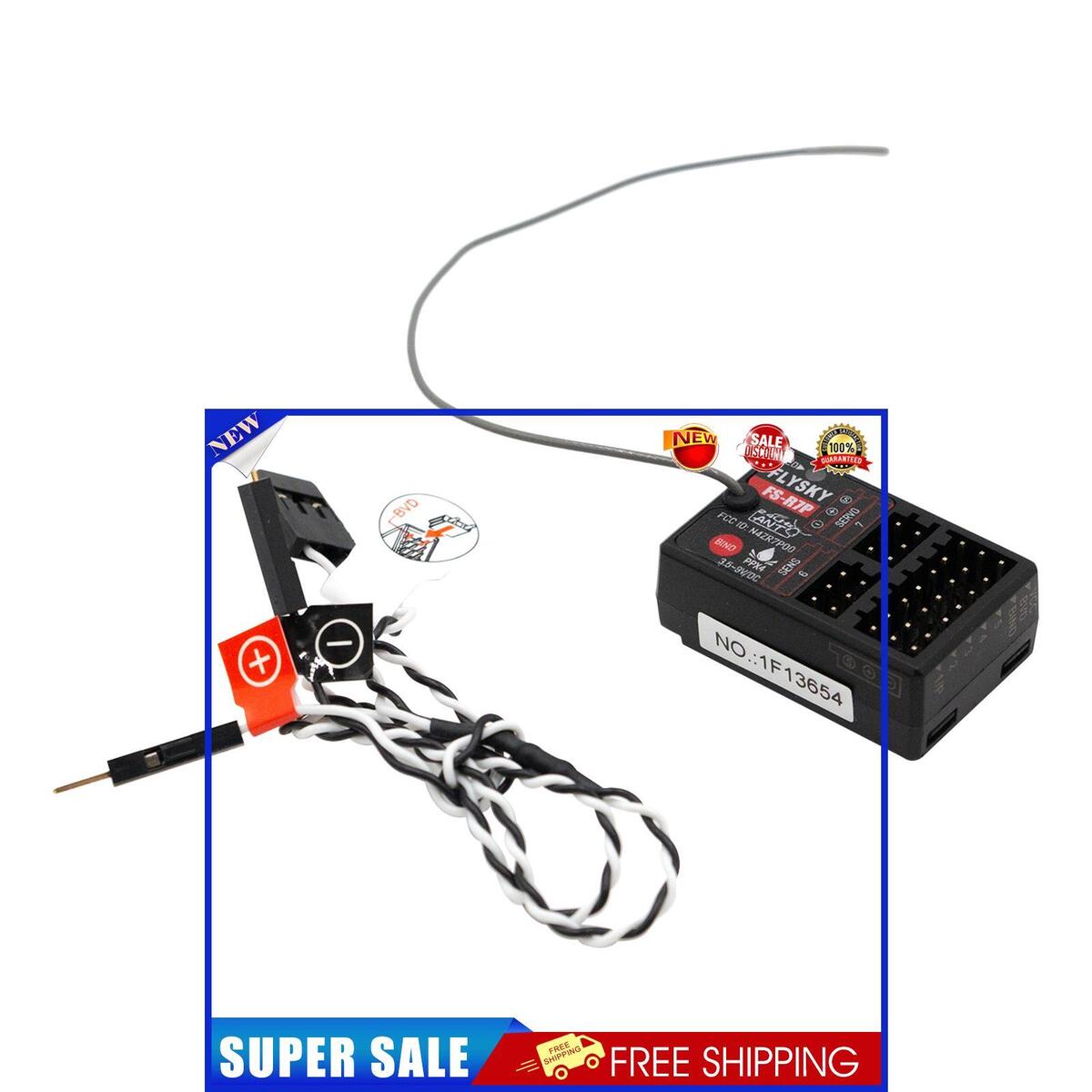 FLYSKY FS-R7P ANT 2.4GHz 7CH PWM RSSI Mini Remote Receiver for RC Car Boat