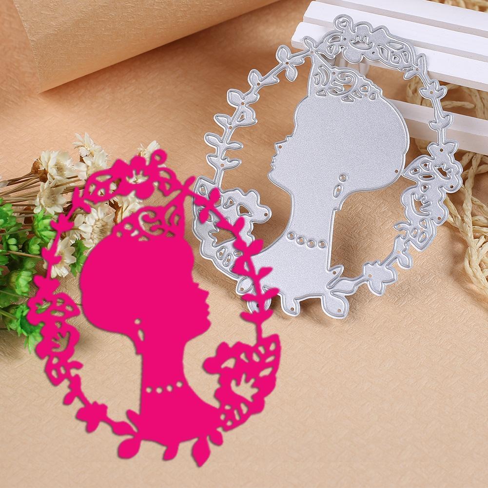 Metal DIY Wreath Woman Cutting Dies Stencils Scrapbook Card Making Craft