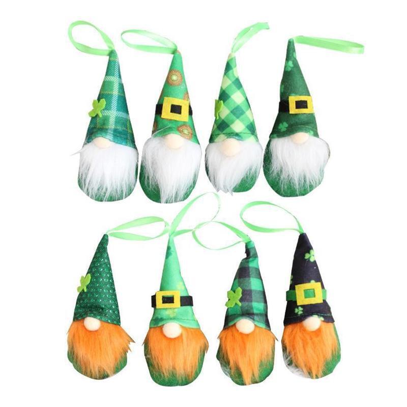 8pcs Patrick's Day Gnome Decor Green Irish Leprechaun Scandinavian Tomte Hanging