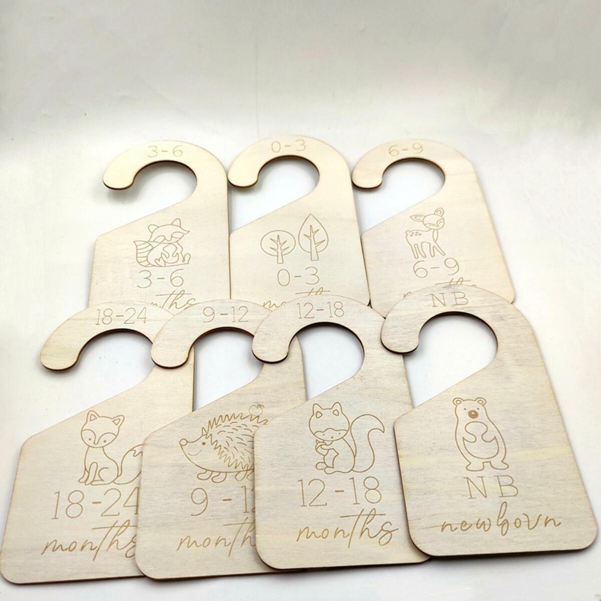 17pcs/set Wooden Newborn Baby Closet Dividers Wardrobe Nursery