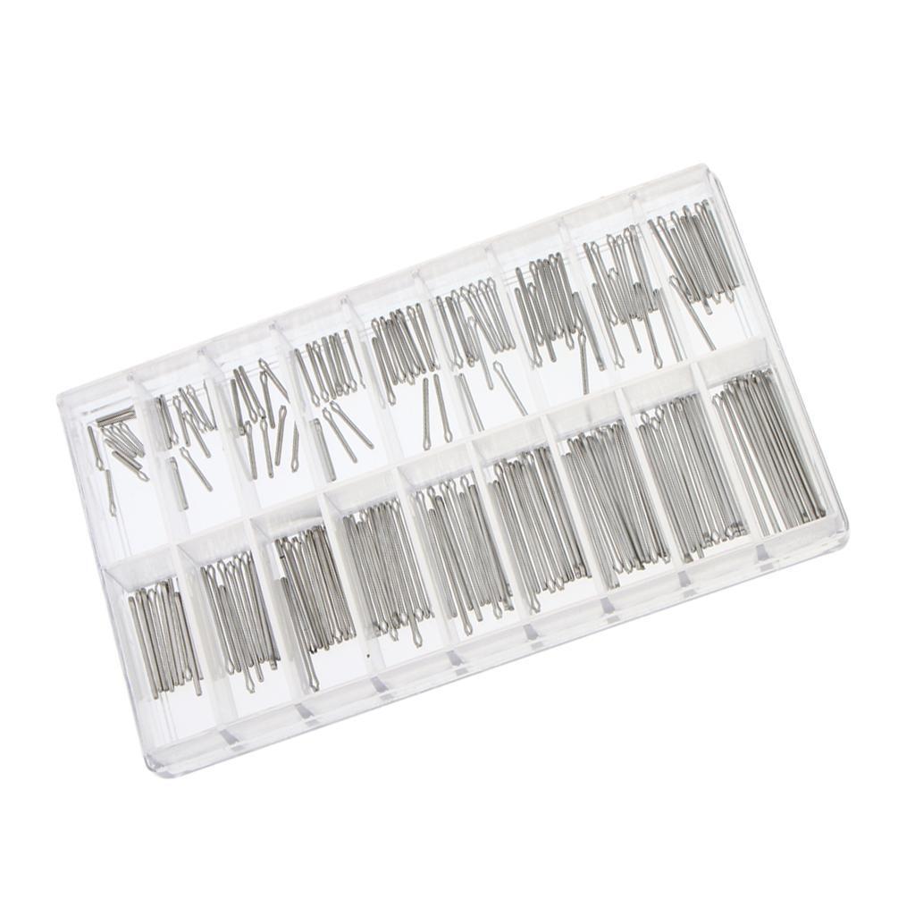 180Pcs Watch Strap Bracelet Band Split Cotter Pins Bars Links Sizes 8-26mm