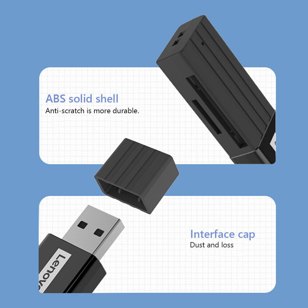 Lenovo D221 TF Memory Card Reader USB2.0 Dual Slot PC 2 TB Digital Adapter