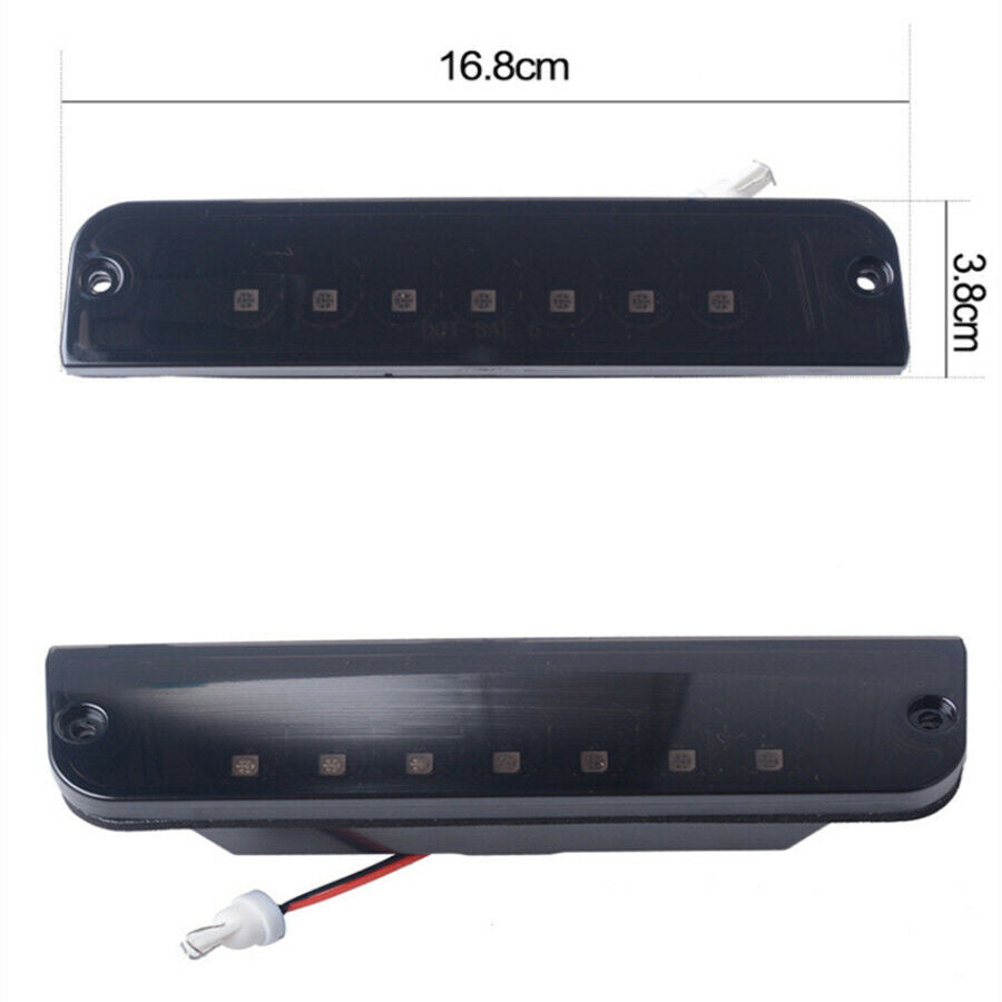12V LED Smoked Third Brake Red Tail Light Rear Lamp Lens For Jeep Wrangler 97-06