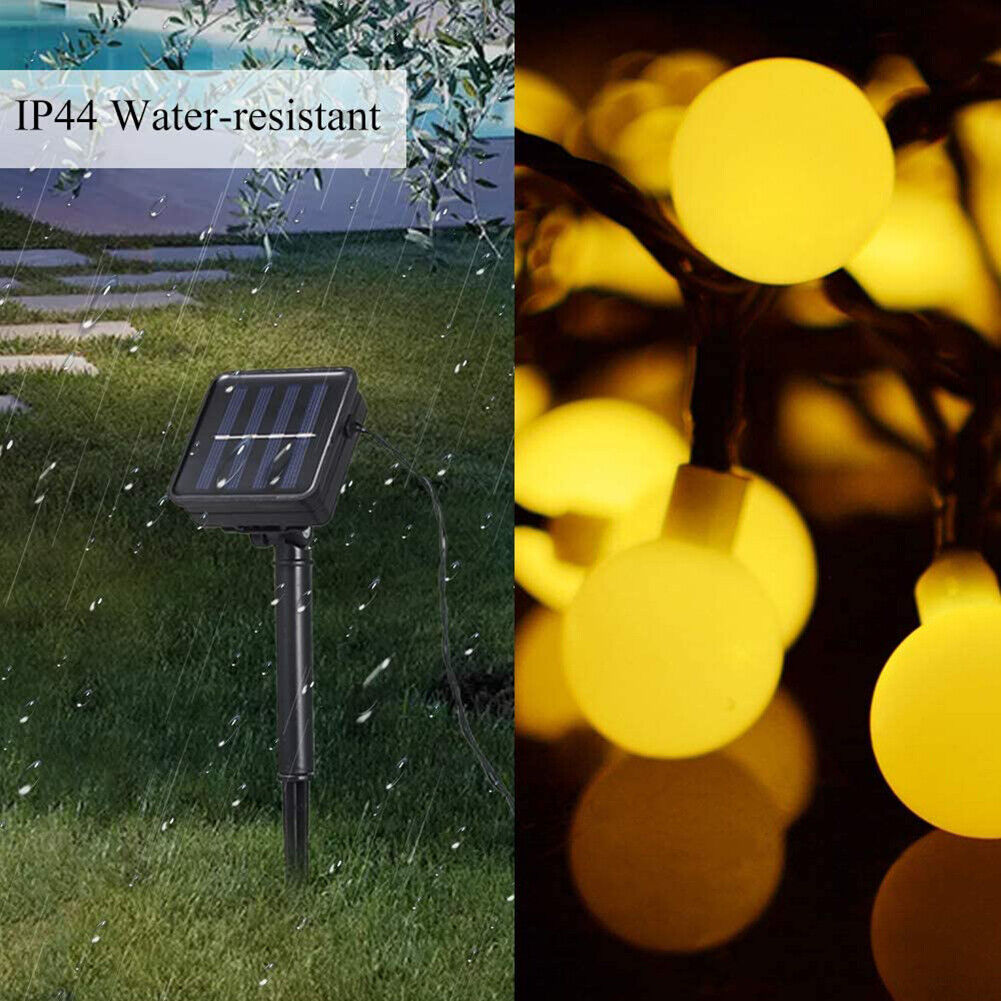 LED Solar String Lights Waterproof Crystal Balls Fairy Lamps Garden Decor