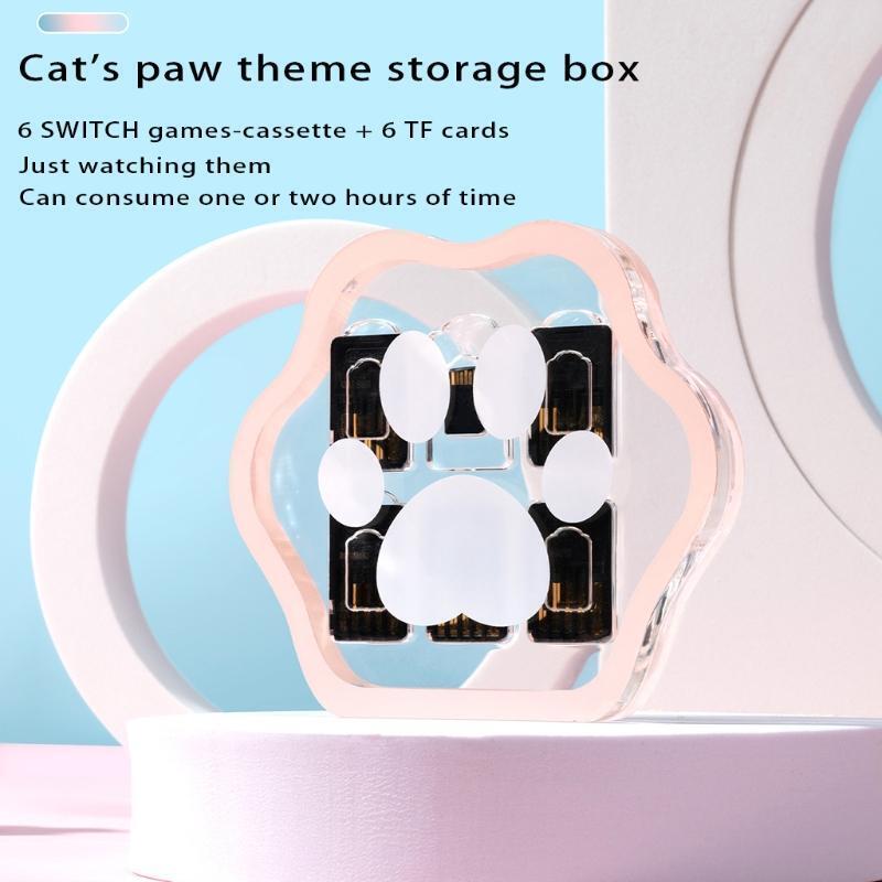 Cat's Pow Waterproof Memory Card Storage Case 6SD/ TF Slots Card Magnetic Holder