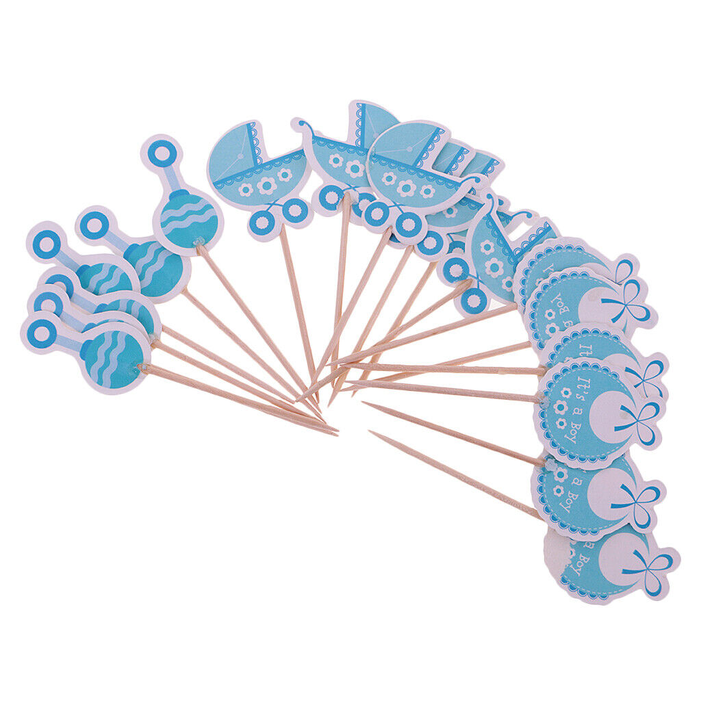 36 Piece  Baby Carriage Bib Rattle Cupcake    and boy