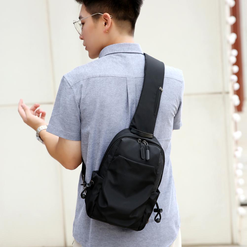 Solid Color Bag Men Shoulder Waterproof Chest Pack Oxford Cloth Casual Bags