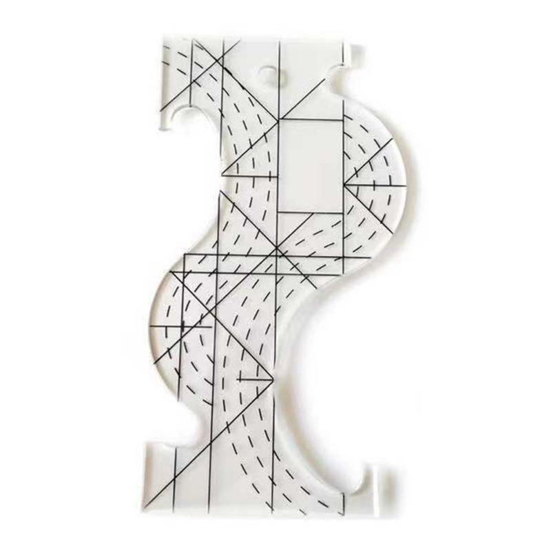 Multi-Purpose Quilting Template Ruler Acrylic Patchwork for Long Arm High Shank