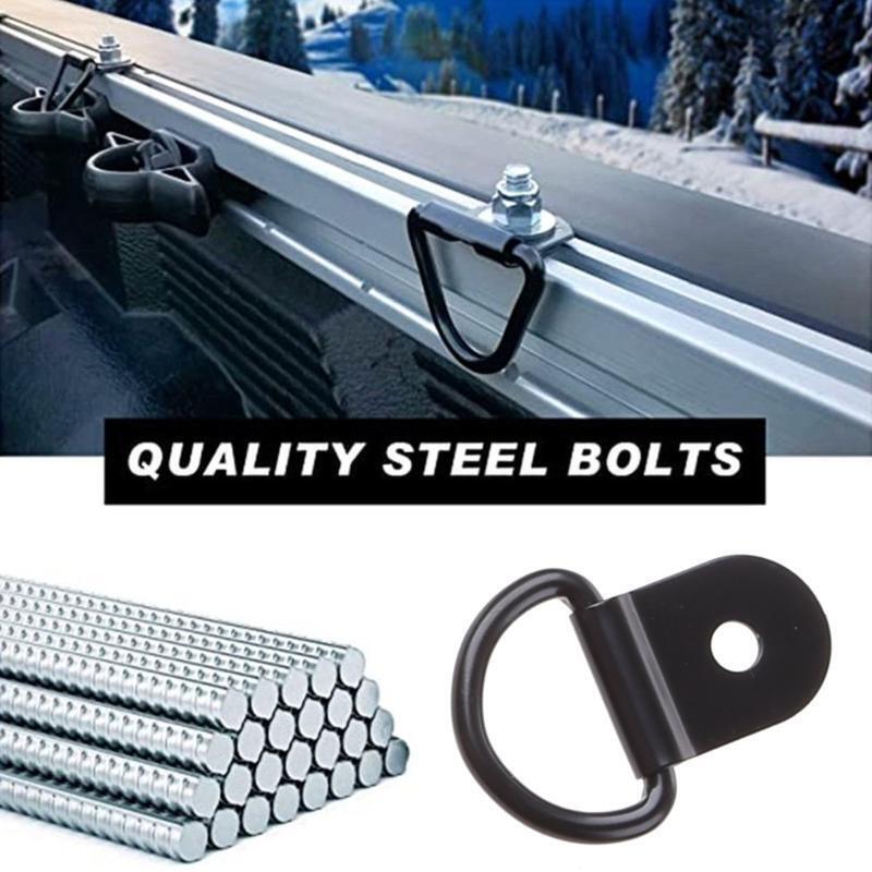 20Pcs Cargo Tie Down D Shape Pull Hook Durable Metal Anchor Ring for BoatTrailer