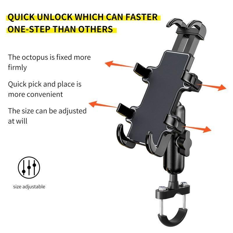 Motorcycle Handlebar Phone Stand Shockproof Anti Shedding Scooters Phone Holder
