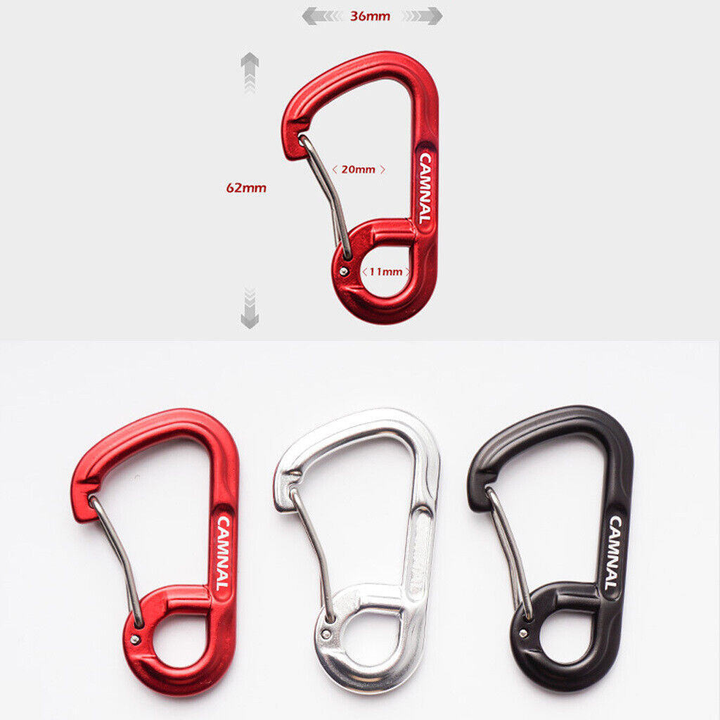 2pcs Aluminum   Carabiners Clip  Spring Hook Keychain Buckle