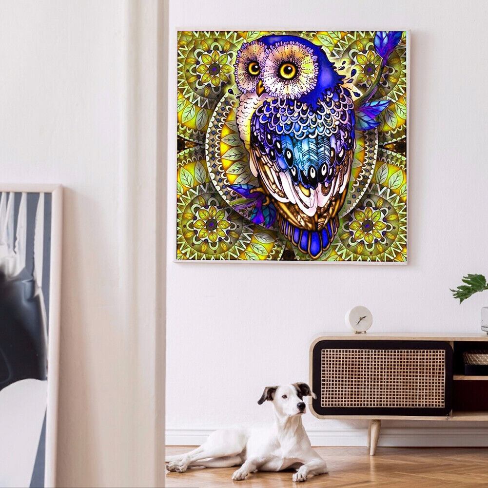 5D DIY Diamond Painting Owl Rhinestone Kit Full Square Wall Picture (F048)