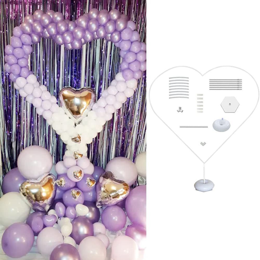 Frame Holder Column Base Balloon Arch Plastic With Stand 59inch Love Heart