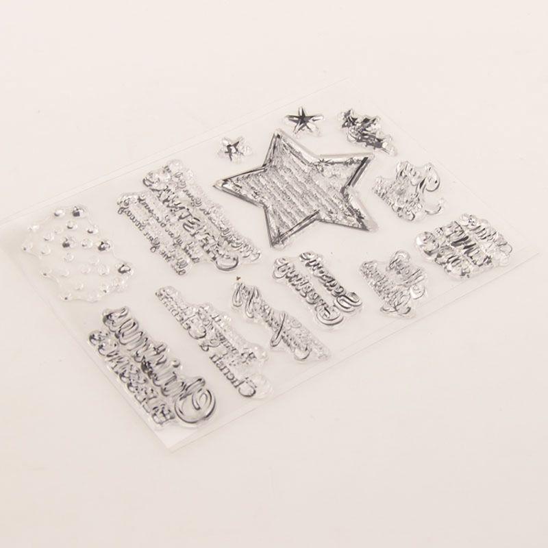 Christmas Star Silicone Clear Stamp Handmade Card Albums Crafts Supplies Present