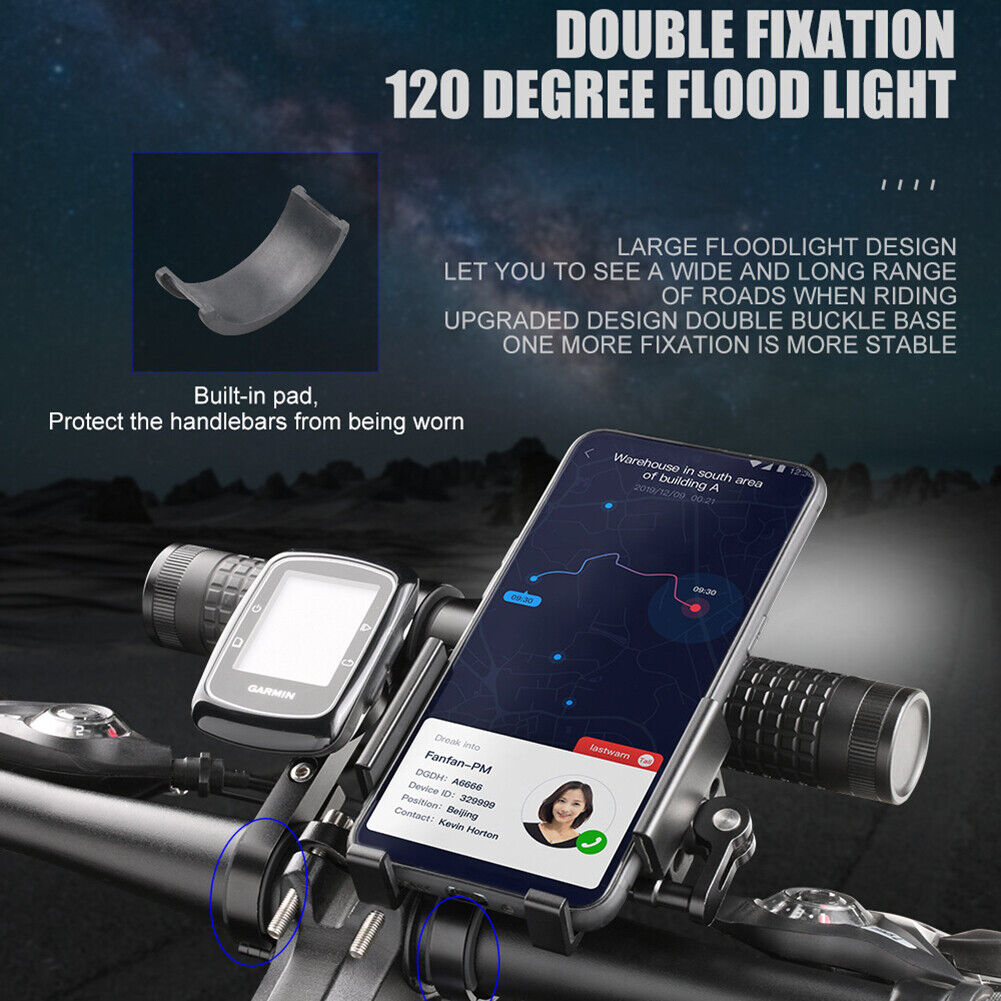 5-in-1 Bike Handlebar Extender USB Charging Power Bank Bicycle Lamp Bracket