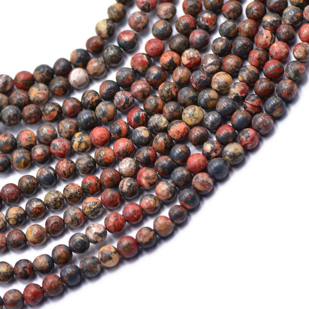 4mm Red Leopardskin Jasper Jewelry Making round  strand 15"