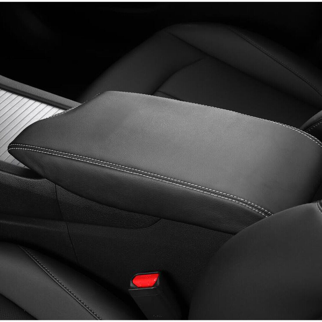 Synthetic Leather Center Console Lid Armrest Cover Trim Fit For Hyundai Sonata
