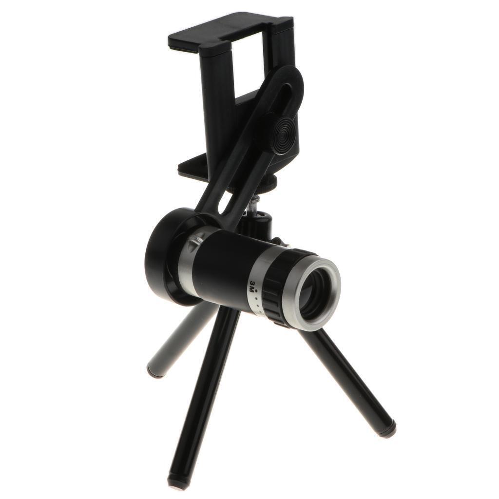Universal 8X Phone Camera Telephoto Lens+360° Rotatable Tripod for