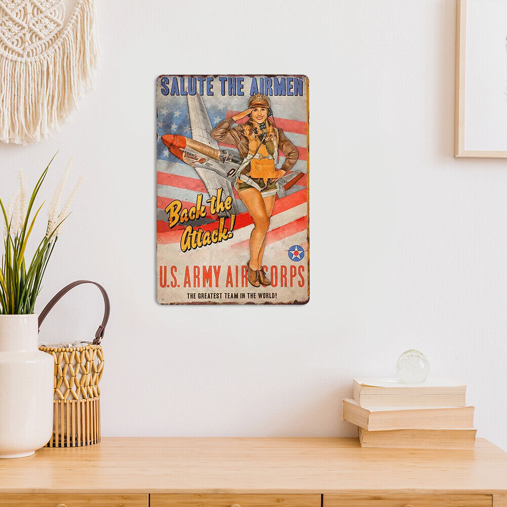 Lady Metal Sign Plaque Wall Posters Home Bedroom Art Painting Decor (C)