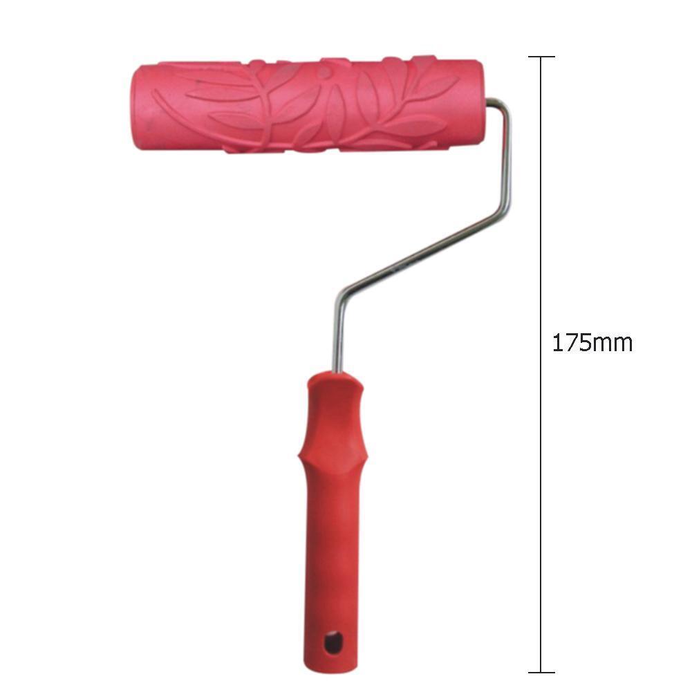 7inch Leaves Pattern Creative Paint Rubber Roller for Home Shop Wall Decor