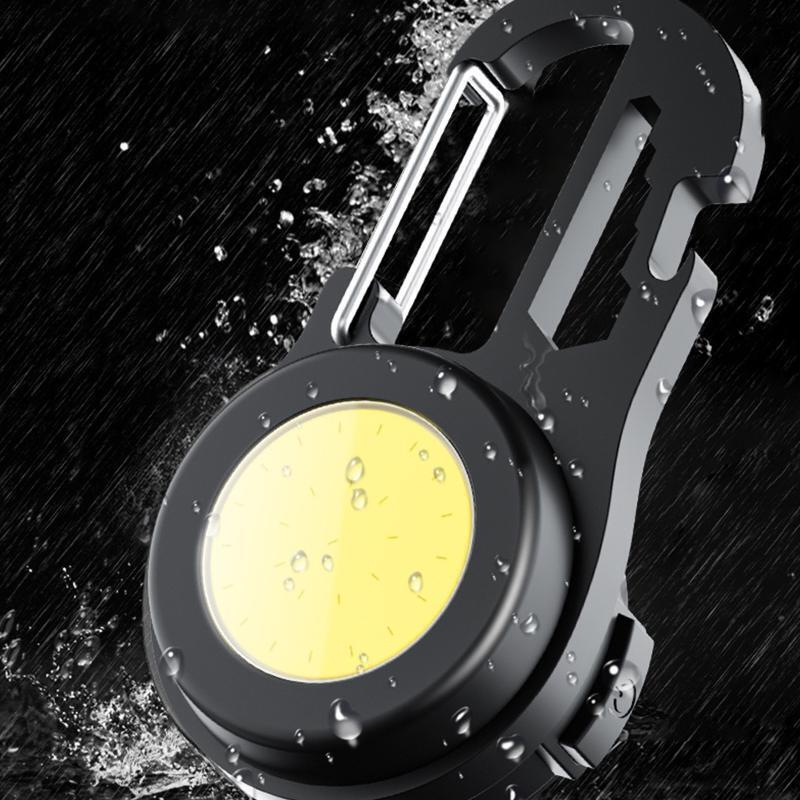 Keychain Flashlight Rechargeable 4 Light Modes Pocket Lights with Bottle Opener