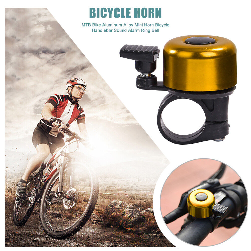 Bike Aluminum Alloy Mini Horn Bicycle Handlebar Alarm Ring Bell (Yellow)