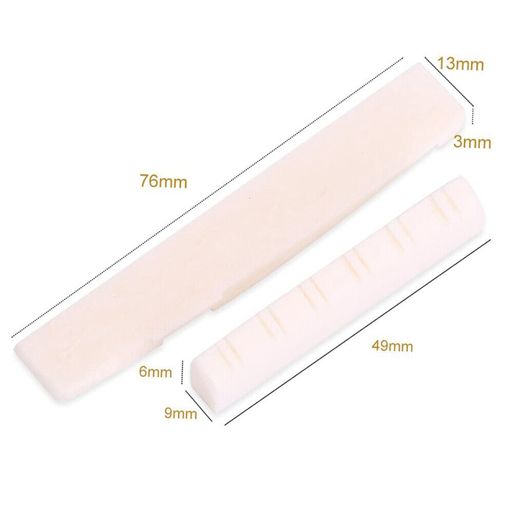 Portable 12 Strings Acoustic Guitar Cattle Bone Nut Musical Instrument Part