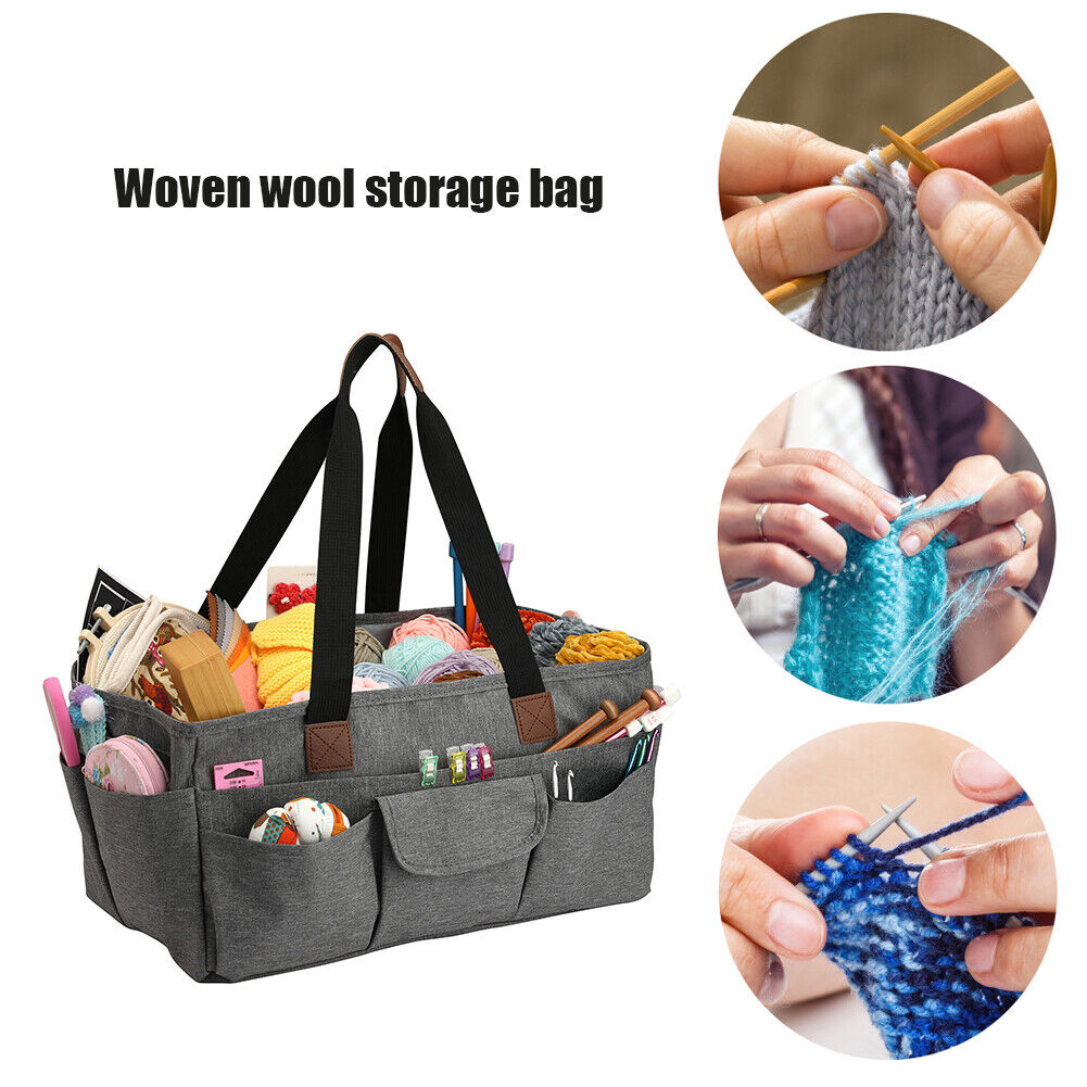 Knitting Bag Organizer Yarn Storage Case Crochet Hook Needles Sewing Totes