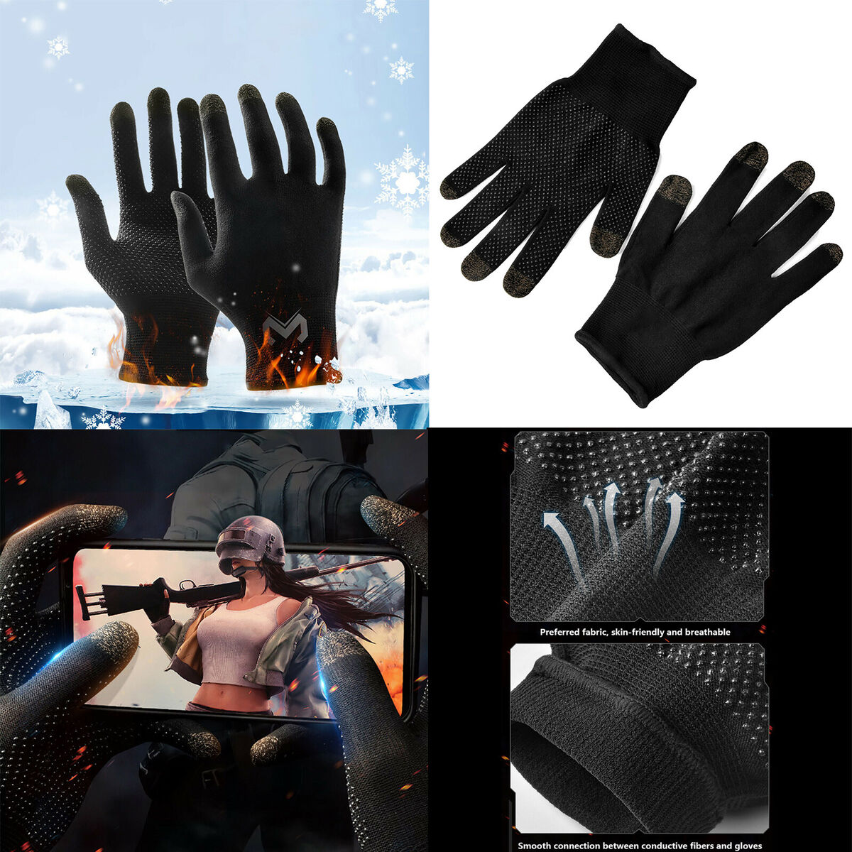 For PUBG Mobile Phone Screen Gaming Thumb Finger Sleeve Gloves Game Controller