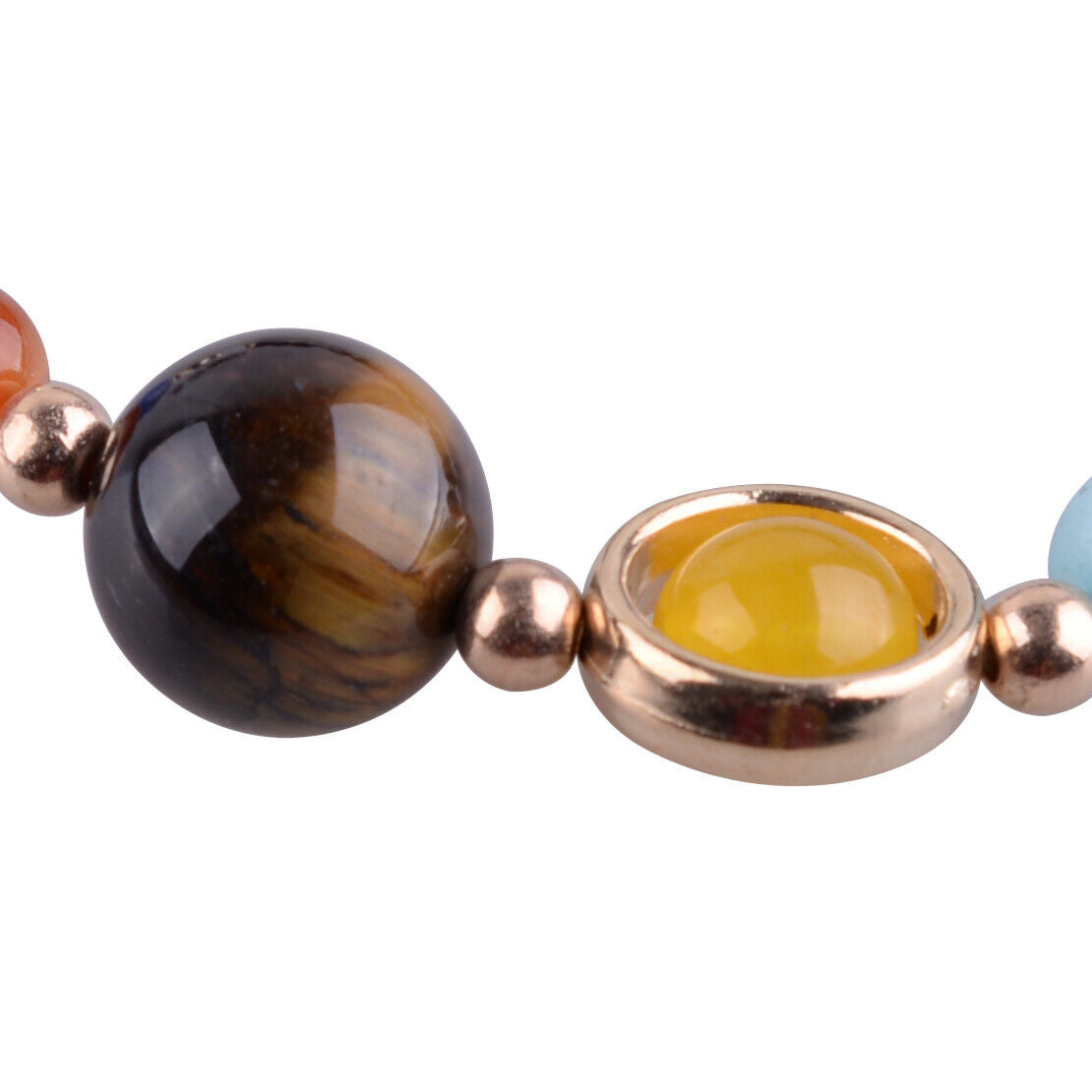1x Galaxy Planets Bracelet Solar System Natural Stone Beaded Jewelry Gift Li