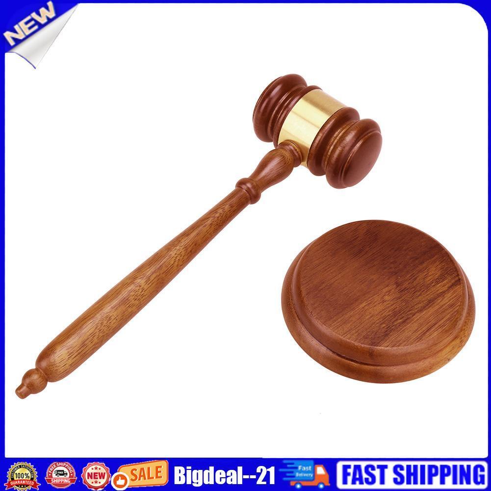 Durable Wooden Handmade Craft Lawyer Judge Auction Hammer Gavel Court Decor