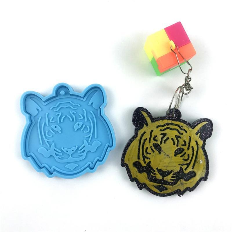 Tiger Pendant Big Earrings Silicone Mould DIY Epoxy Craft Keychain Jewelry Mold