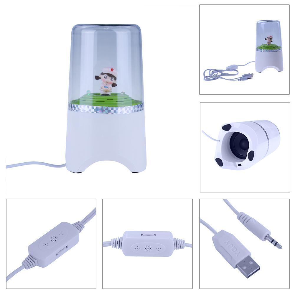 Mini Portable USB Powered 2.0 CH Speaker with LED Light for Notebook PC