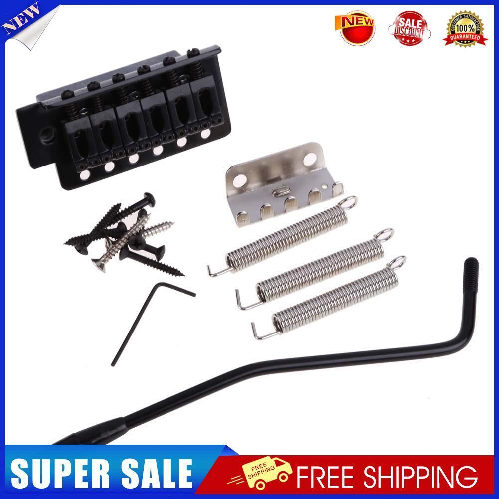 Black Electric Guitar Tremolo Bridge With Bar New 1 Set 6 Strings Parts