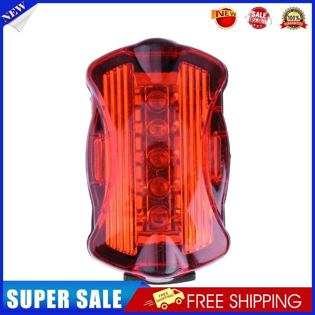 Waterproof 5LED Bicycle Tail Light Rear Warning Lamp for Night Bike Cycling