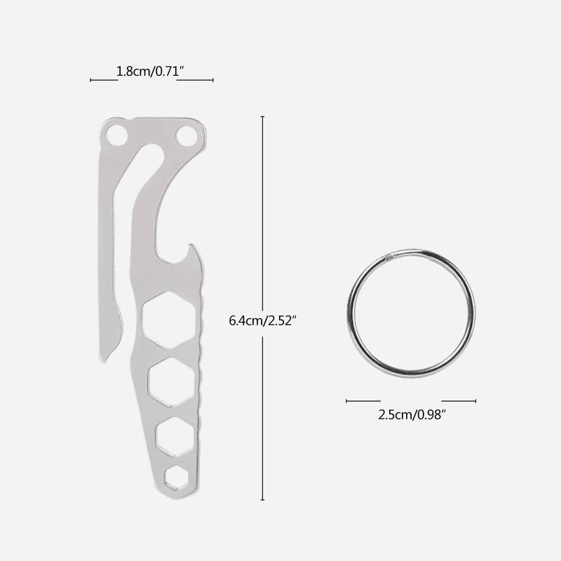 Multipurpose Keychain Clips Bottle Opener Pocket Keyring Outdoor Survival Gadget