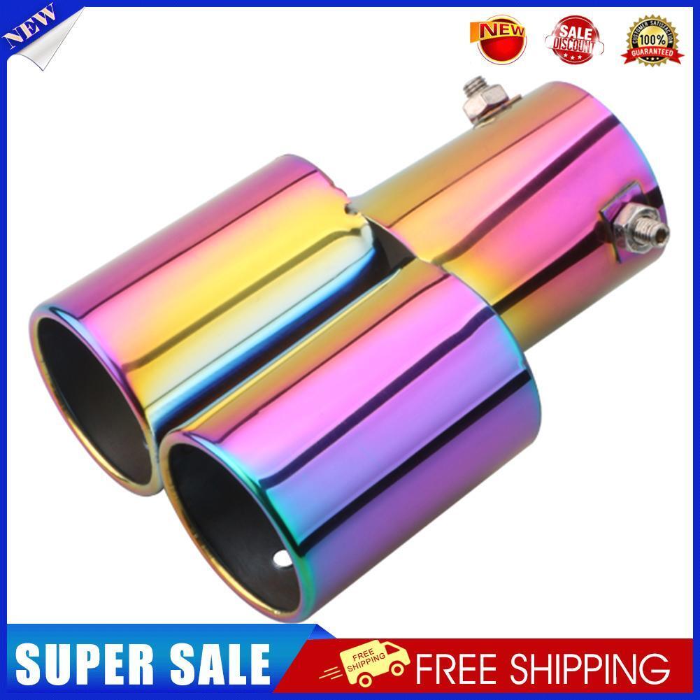 Car Styling Straight Cut Stainless Steel Dual Muffler Exhaust Tail Pipe Tip