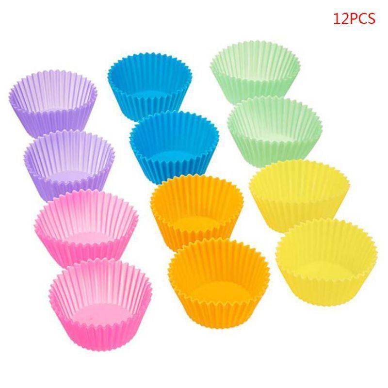 Set of 12 Non-Stick Easy Clean Silicone Cups For Delicious Baking BPA-Free Gift