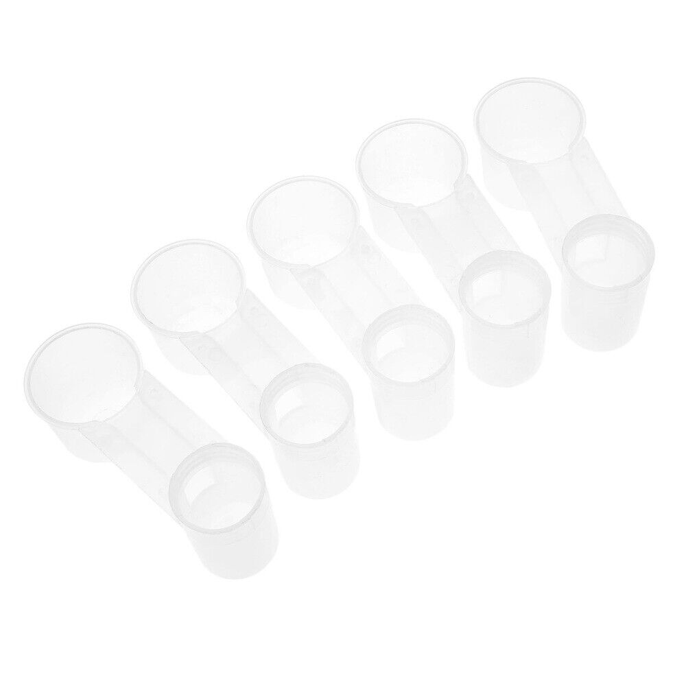 5Pcs Plastic Bird Pigeon Double Port Drinker Feeder Cup Water Bowl Bottle New