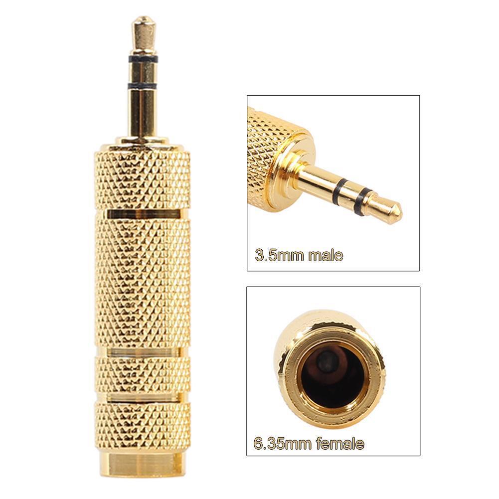 Microphone 6.35 mm Female to 3.5 mm Male Audio Connector Adapter Plug